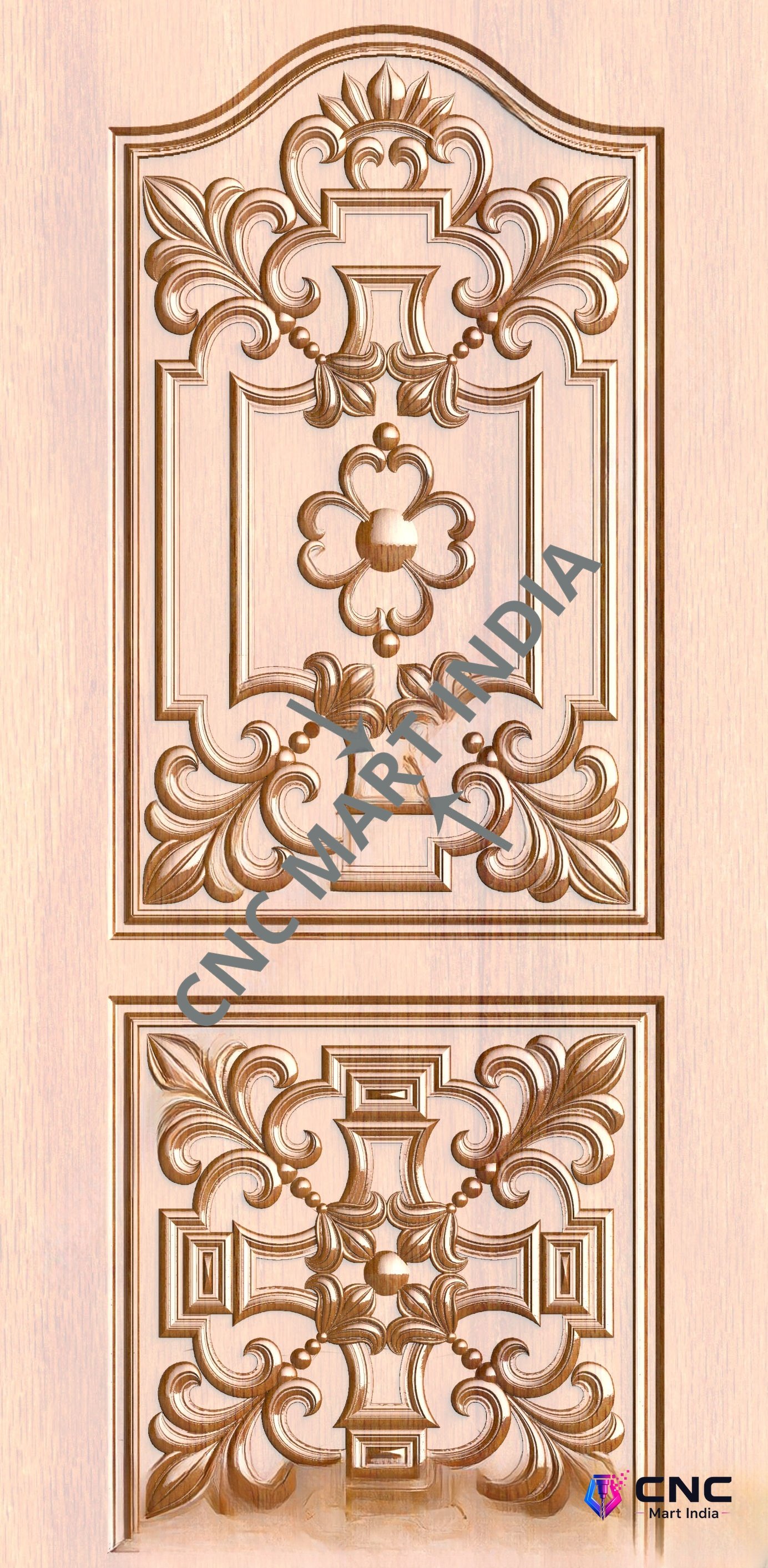 Arch - ARCH-35 Classical Floral Ornament Decorative Door 3D Relief Model